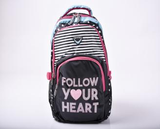 Раница  текстил  черна