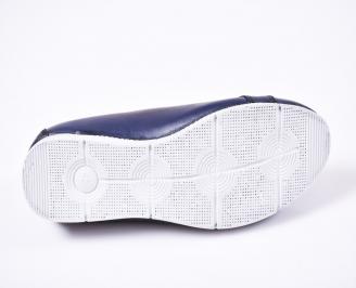 Мъжки спортно елегантни   обувки естествена кожа сини