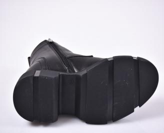 Мъжки боти естествена кожа черни