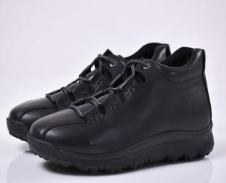 Мъжки боти естествена кожа черни