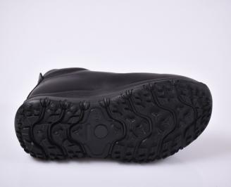 Мъжки боти естествена кожа черни