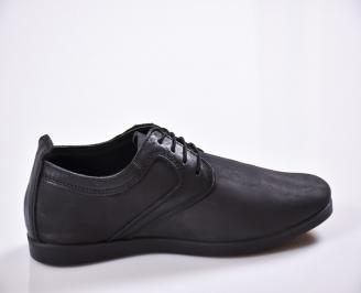 Мъжки ежедневни обувки естествена кожа черни EOBUVKIBG 3