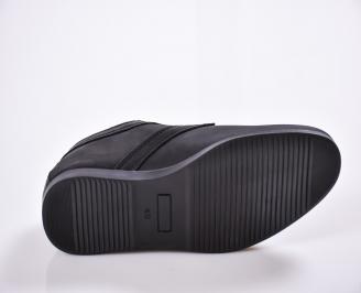 Мъжки ежедневни обувки естествена кожа черни EOBUVKIBG