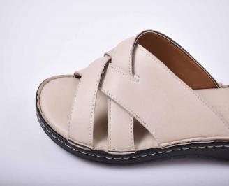 Мъжки чехли естествена кожа бежови