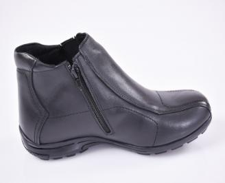 Мъжки  боти естествена кожа черни EOBUVKIBG 3