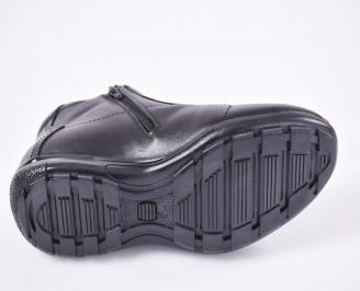 Мъжки  боти естествена кожа черни EOBUVKIBG