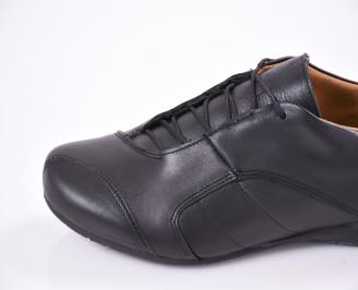 Спортно елегантни обувки естествена кожа черни EOBUVKIBG