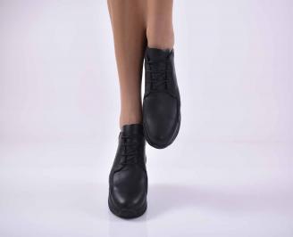 Дамски сникърси естествена кожа черни EOBUVKIBG