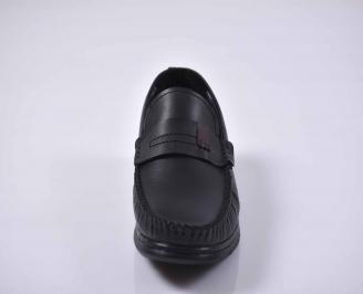 Мъжки ежедневни обувки естествена кожа черни EOBUVKIBG