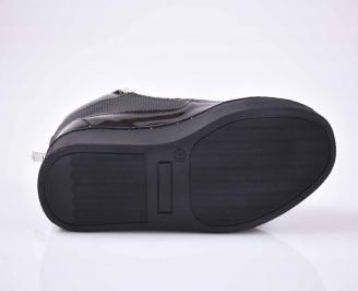 Мъжки обувки спортни обувки естествена  кожа черни EOBUVKIBG