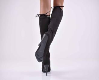 Дамски елегантни ботуши черни  EOBUVKIBG 3