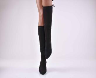 Дамски елегантни ботуши черни  EOBUVKIBG