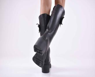 Дамски  ботуши  естествена кожа черни EOBUVKIBG 3