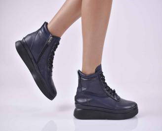 Дамски  боти  естествена кожа сини EOBUVKIBG