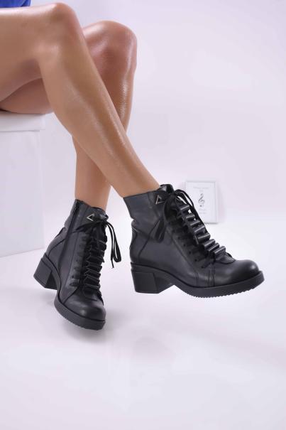 Дамски  боти  естествена кожа черни  EOBUVKIBG