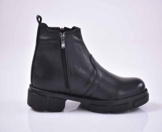 Мъжки боти естествена кожа черни EOBUVKIBG 3