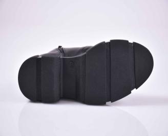 Мъжки боти естествена кожа черни EOBUVKIBG