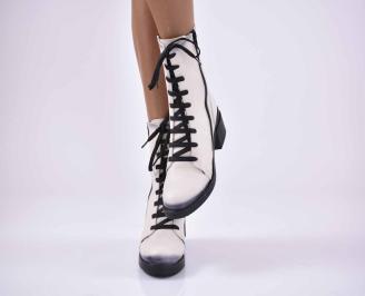 Дамски  ботуши  естествена кожа бежови EOBUVKIBG