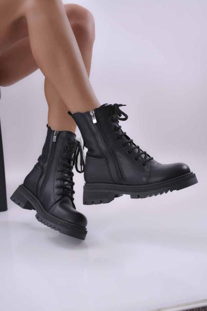 Дамски боти естествена кожа черни EOBUVKIBG