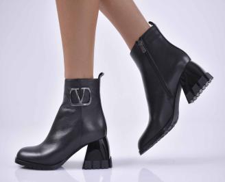 Дамски  боти естествена кожа черни EOBUVKIBG