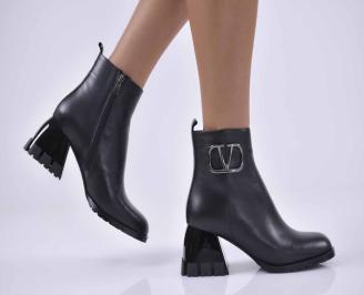 Дамски  боти естествена кожа черни EOBUVKIBG