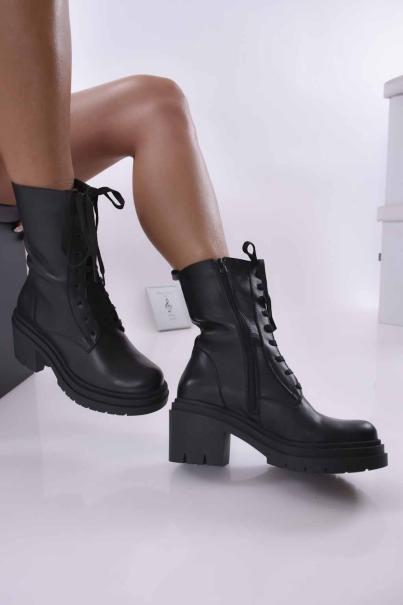 Дамски боти естествена кожа черни  EOBUVKIBG