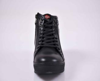 Мъжки LeeCooper  естествена кожа черни EOBUVKIBG