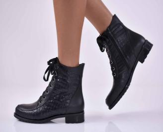 Дамски боти естествена кожа черни EOBUVKIBG