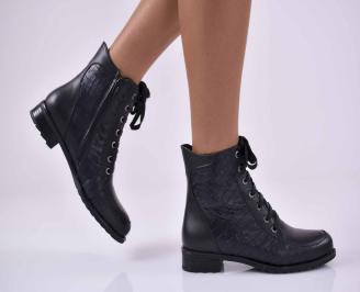 Дамски боти естествена кожа черни EOBUVKIBG