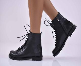 Дамски боти естествена кожа черни EOBUVKIBG