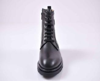 Мъжки боти естествена кожа черни EOBUVKIBG