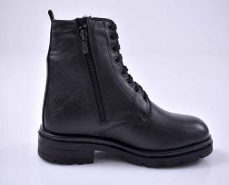 Мъжки боти естествена кожа черни EOBUVKIBG 3