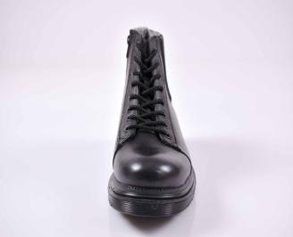 Мъжки боти естествена кожа черни EOBUVKIBG