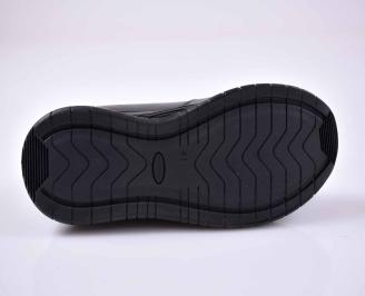 Мъжки боти естествена кожа черни EOBUVKIBG