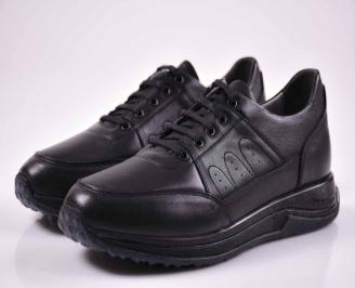 Спортно елегантни обувки естествена кожа черни EOBUVKIBG