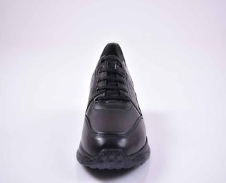 Спортно елегантни обувки естествена кожа черни EOBUVKIBG