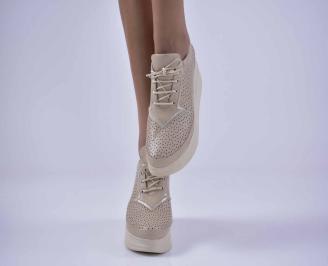 Дамски обувки  естествена кожа бежови EOBUVKIBG