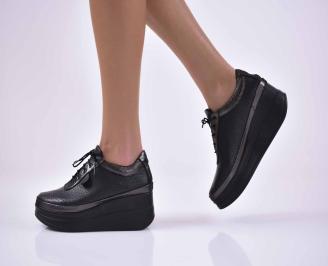 Дамски обувки естествена кожа черни EOBUVKIBG