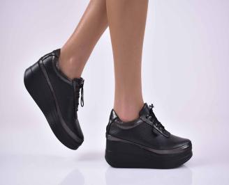 Дамски обувки естествена кожа черни EOBUVKIBG