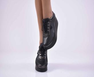 Дамски обувки естествена кожа черни EOBUVKIBG