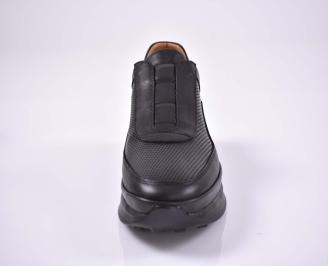 Мъжки спортни обувки естествена кожа черни EOBUVKIBG