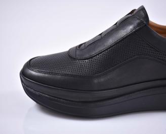 Мъжки спортни обувки естествена кожа черни EOBUVKIBG