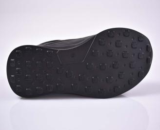 Мъжки спортни обувки естествена кожа черни EOBUVKIBG