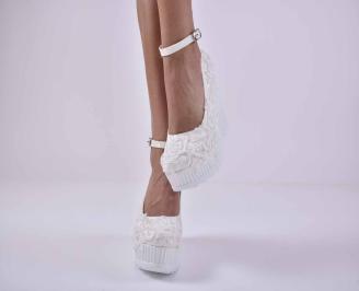 Дамски обувки на платформа бели EOBUVKIBG
