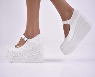 Дамски обувки на платформа  бели  EOBUVKIBG
