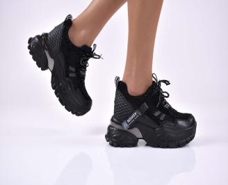 Дамски сникърси с ортопедична стелка черни EOBUVKIBG