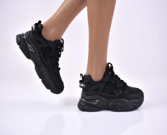 Дамски сникърси с ортопедична стелка черни EOBUVKIBG