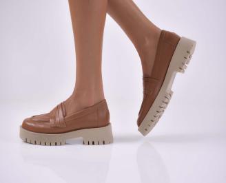 Дамски лоуфъри естествена кожа  кафяви EOBUVKIBG