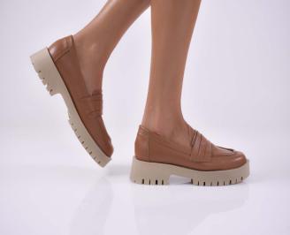 Дамски лоуфъри естествена кожа  кафяви EOBUVKIBG