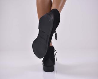 Дамски боти естествен велур черни EOBUVKIBG 3